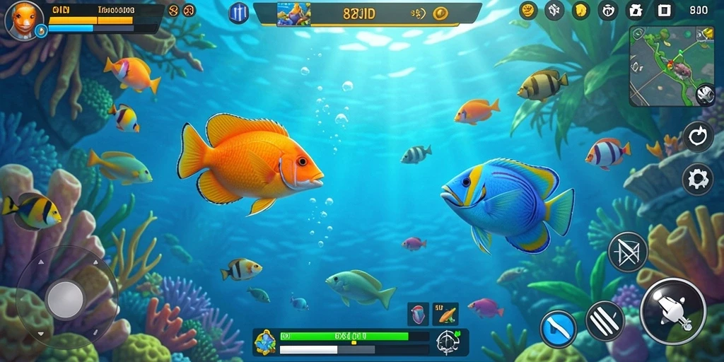 Screenshot gameplay 8ID dengan aksi Tembak Ikan yang mendebarkan.