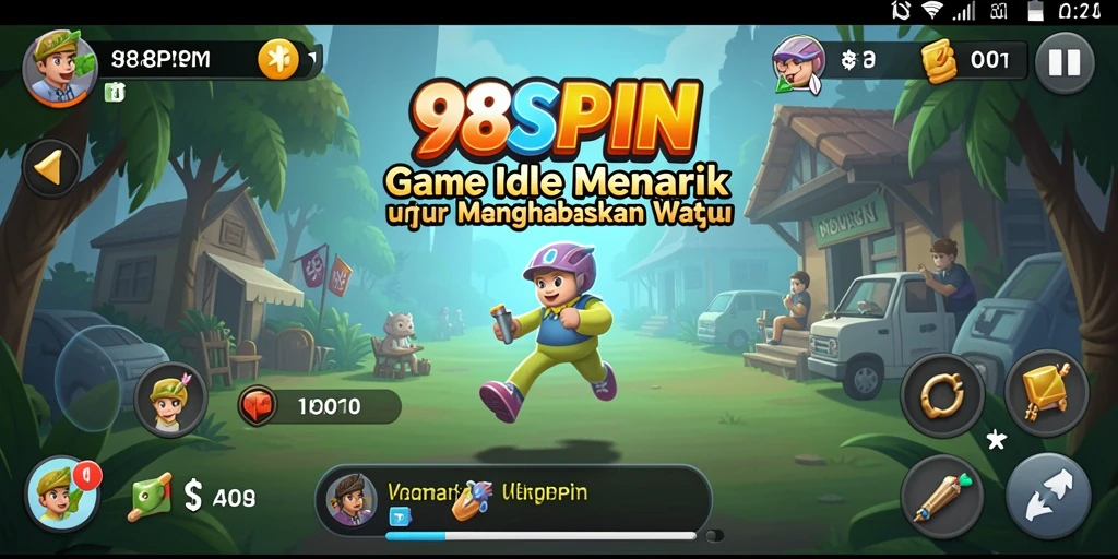 Screenshot gameplay 98SPIN menampilkan suasana permainan Idle yang menghibur.
