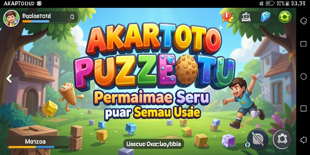 Screenshot gameplay AKARTOTO menampilkan tantangan puzzle yang menarik.