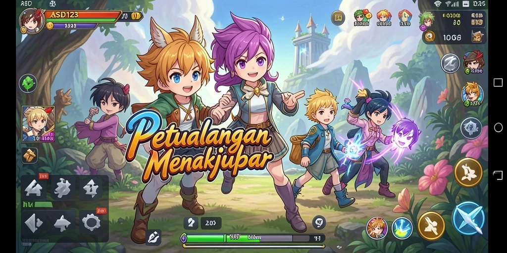 Tampilan gameplay menarik dari ASD123 yang penuh aksi anime.