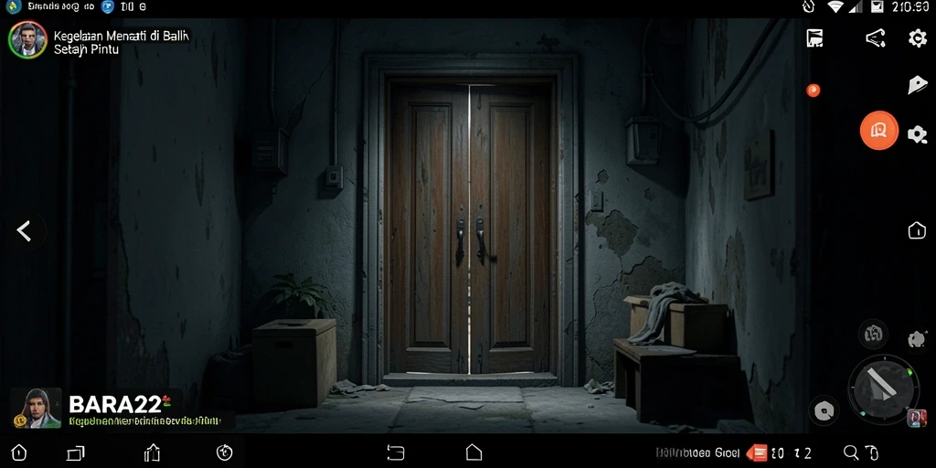 Screenshot gameplay BARA22 menunjukkan atmosfer kelam dan menegangkan.