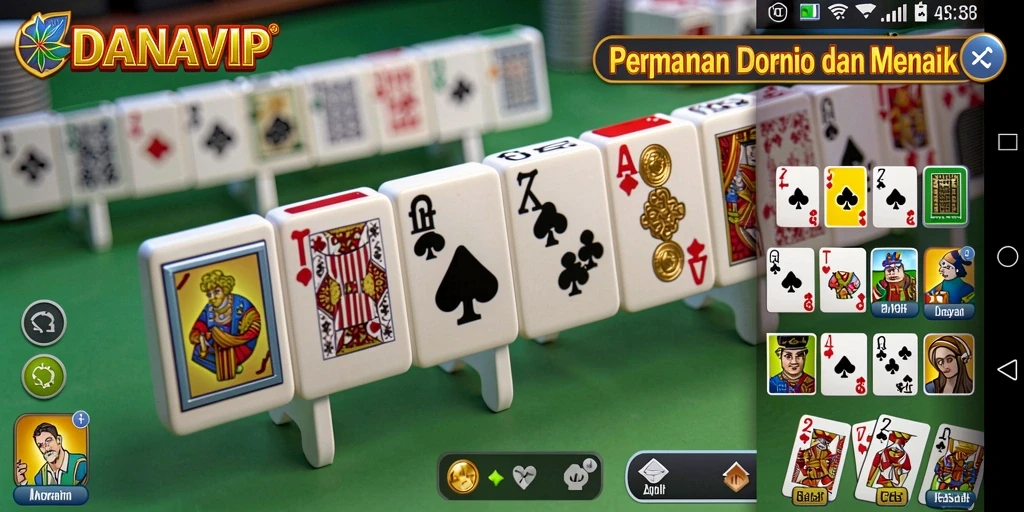 Tampilan gameplay Domino yang seru dan interaktif di DANAVIP.