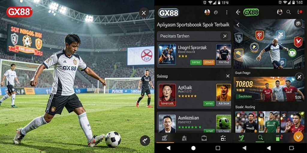 Tampilan utama GX88 menampilkan berbagai opsi taruhan olahraga.