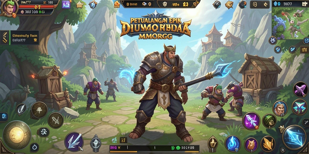 Tangkapan layar menunjukkan aksi seru dalam gameplay MMORPG INA777.