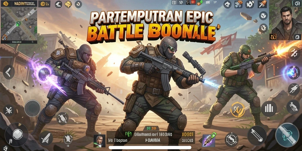 Tampilan menarik dari gameplay NADIMTOGEL yang penuh aksi Battle Royale.