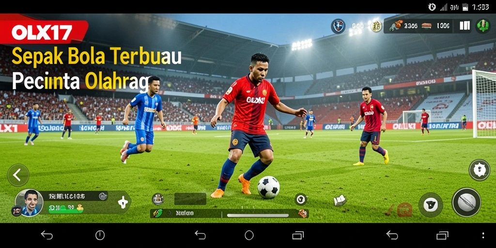 Tampilan gameplay OLX17 yang penuh aksi sepak bola.