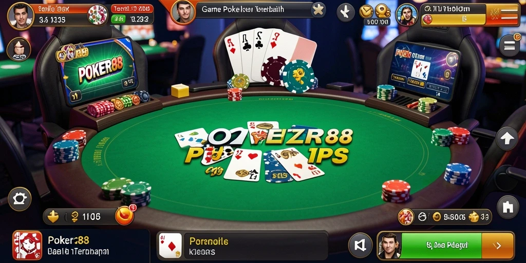 Screenshot gameplay POKER88 menampilkan permainan poker yang mendebarkan.
