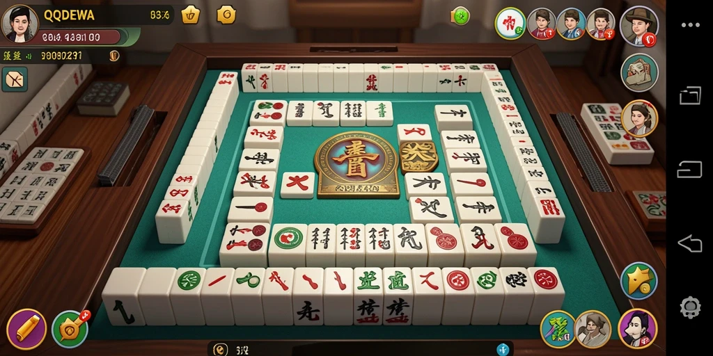 Tampilan gameplay Mahjong yang menarik di QQDEWA dengan grafis menawan.