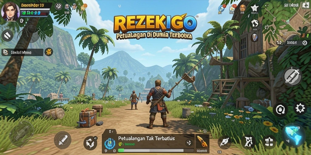 Tampilan gameplay <strong>REZEKIGO</strong> yang memukau di dunia terbuka.
