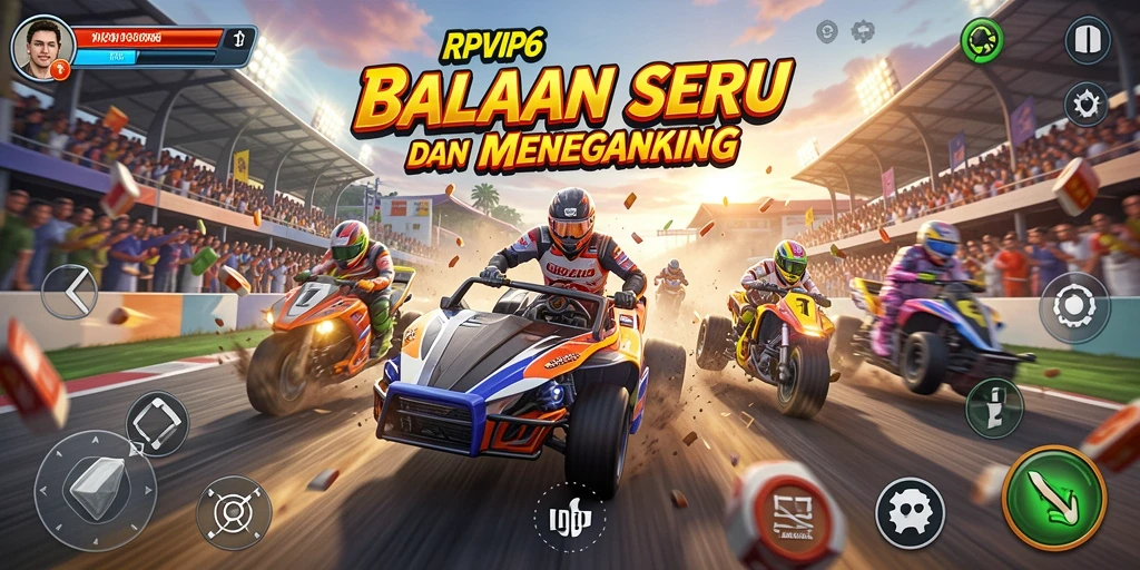 Tampilan gameplay RPVIP6 yang seru saat balapan.