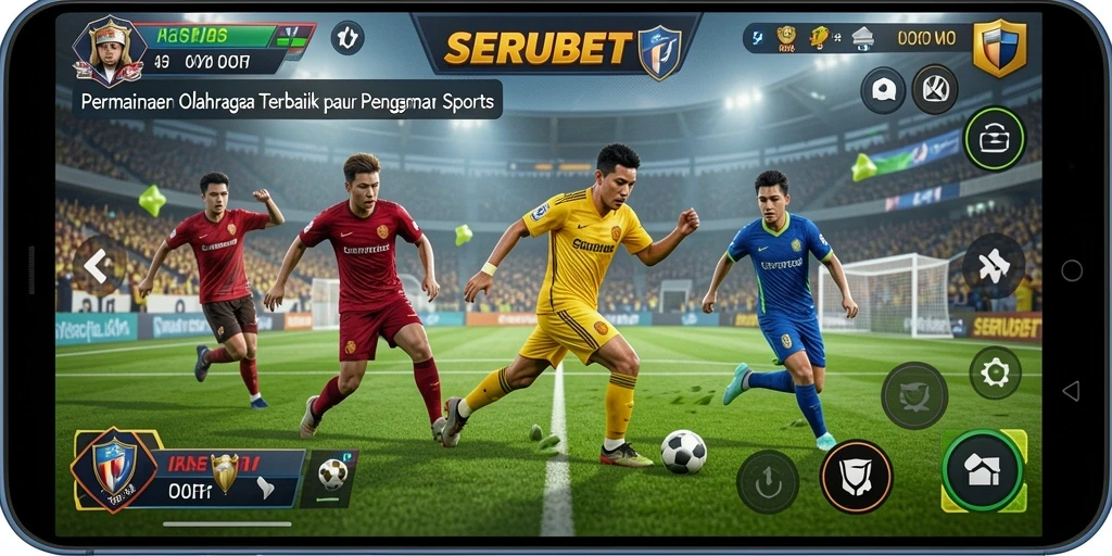 Tampilan gameplay SERUBET menampilkan aksi olahraga seru dan interaktif.