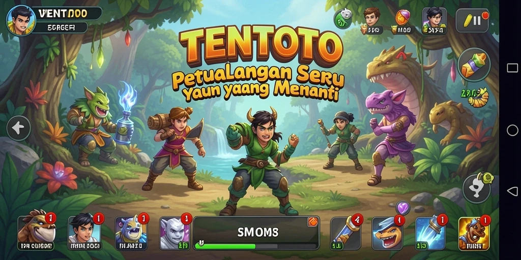 Tampilan gameplay seru dalam TENTOTO yang menantang.