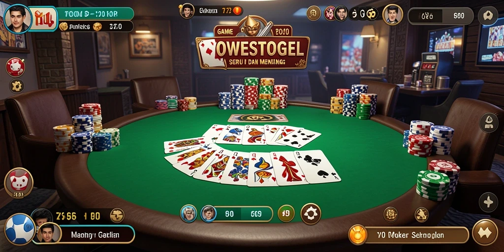 Tampilan gameplay seru di YOWESTOGEL saat bermain Poker online.